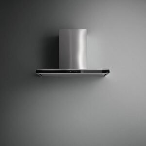 90 cm Tempered Glass with Black Finish Island Hood