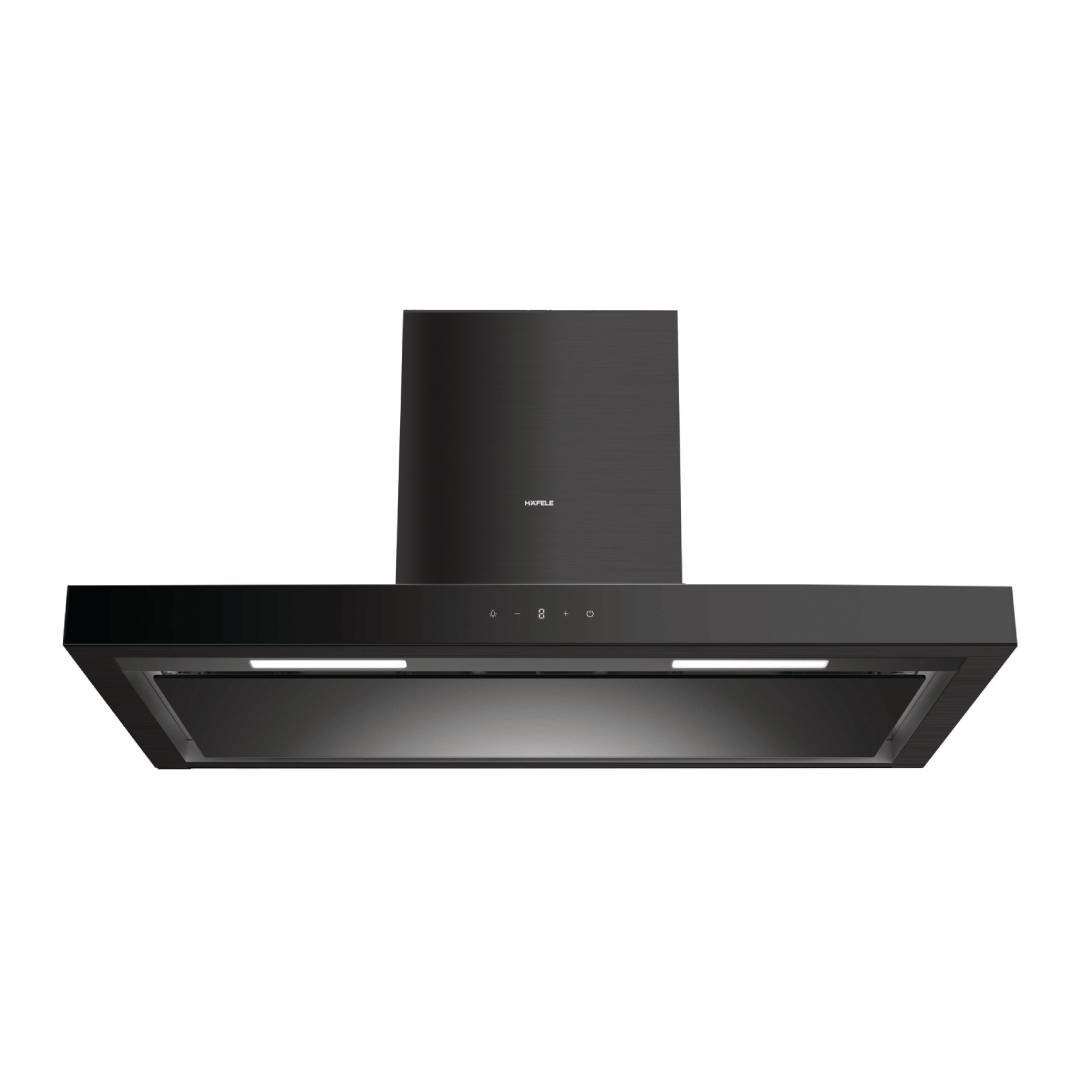 Black Painted Steel Island Cooker Hood